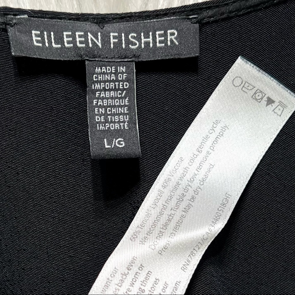 SOLD-Eileen Fisher Black Sleeveless Cropped Wide Leg Jumpsuit - Picture 10 of 12